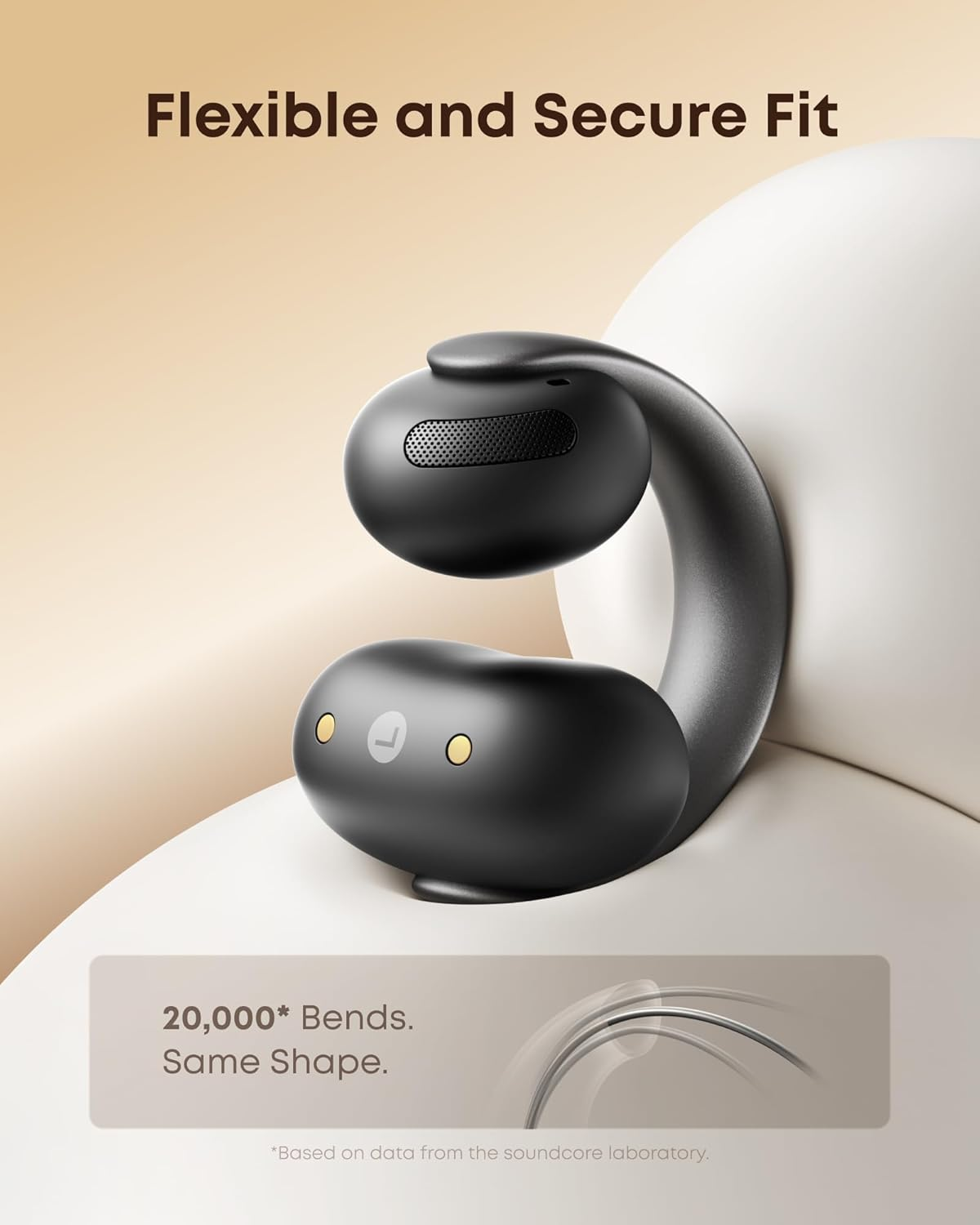 Soundcore Aeroclip by Anker, Open-Ear Earbuds, Clip-On Headphones, Adaptive Comfort, Clear Calls with 4 Mics and AI, Stable Fit, 12Mm Drivers for Powerful Bass, Hi-Res, Open-Ring Design - White image number 4