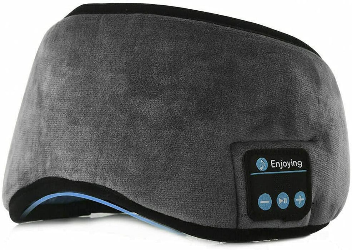 Wireless Bluetooth 5.0 Stereo Eye Mask Headphones Earphone Sleep Music Mask PB (Black)
