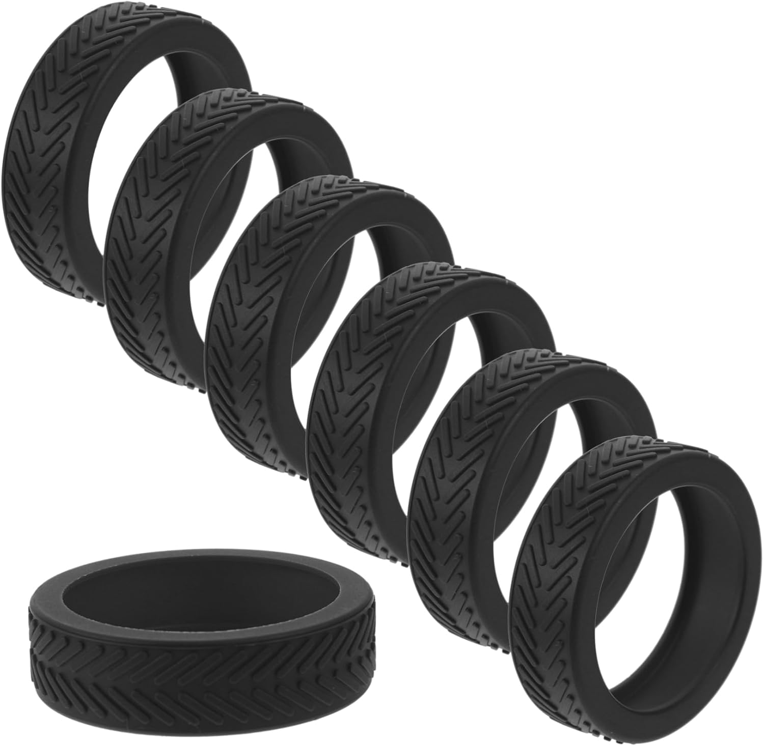 FUNOMOCYA 8Pcs Rubber Luggage Wheel Covers for Suitcases Noise-Reducing Dark Black Suitcase Wheel Protectors Compatible with Hardwood Floors image number 5