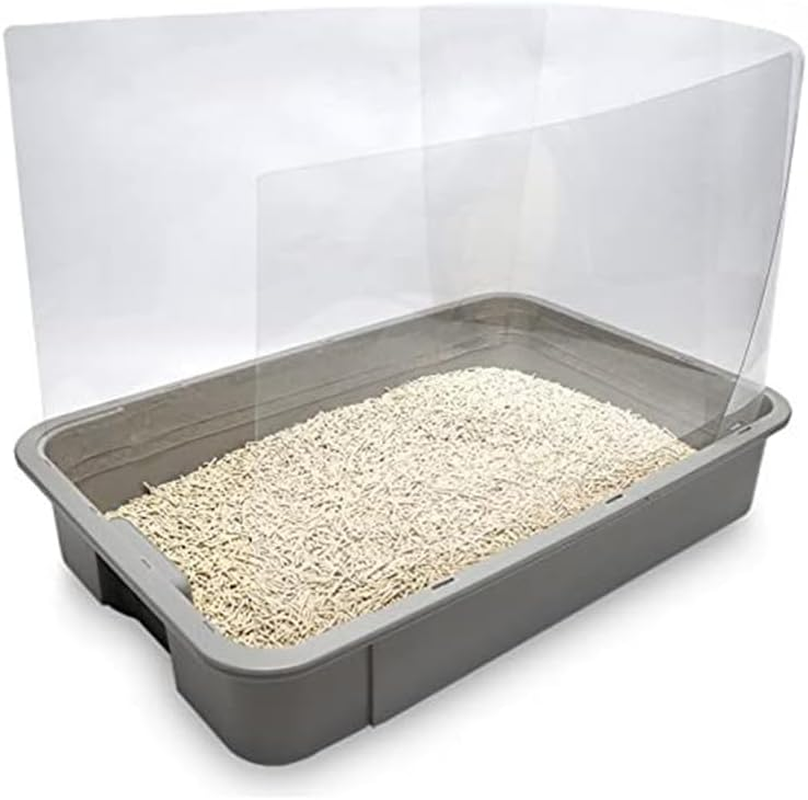 3 X Cat Litter Tray, Pee Shields, Splash Guard, High Side, Open Top, Cat Litter Tray, Easy to Clean, White (Cat Litter Tray Not Included) image number 3