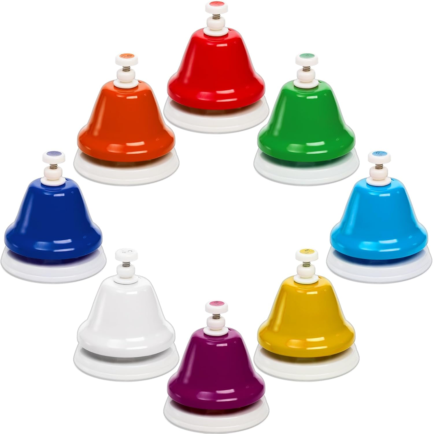8 Notes Desk Bells, Music Bell Percussion Instrument, Colorful Diatonic Metal Bells, Chromatic Musical Table Bell for Teaching Church Chorus Holiday Party Supplies Birthday Gift image number 6