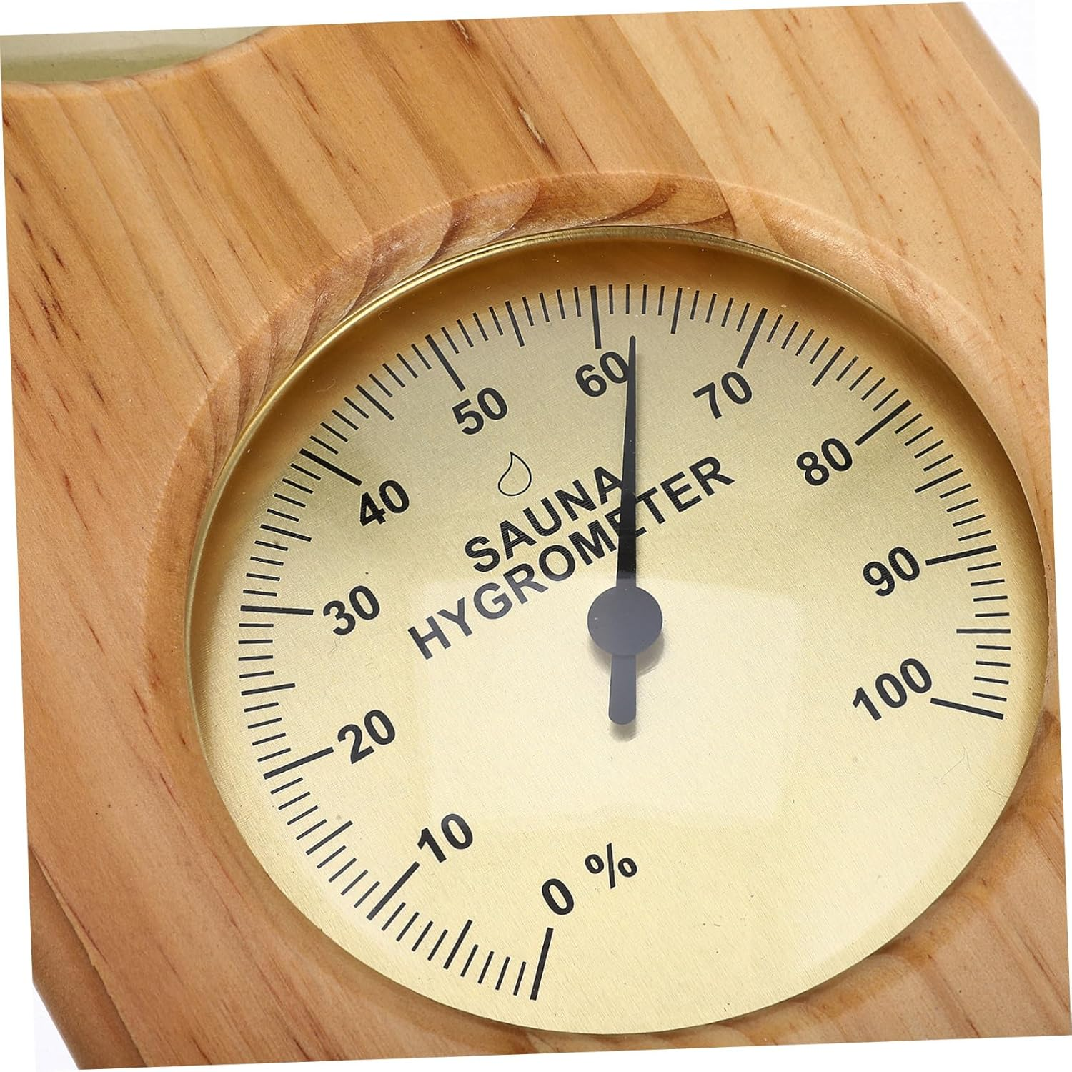COHEALI High Temperature Resistant Sauna Hygrothermograph Wooden Wall-Mounted Indoor Temperature Humidity Gauge for Sauna Rooms and Swimming Pools Metal Construction Precise Analog image number 1