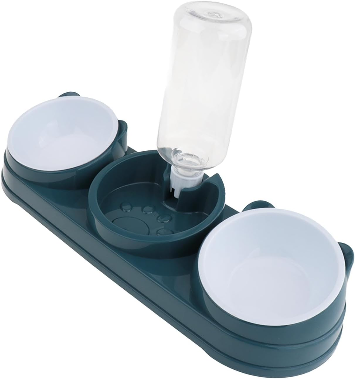 Shengquanhao 3-In-1 Cat Bowl Set, Elevated Pet Bowls with Automatic Water Bottle, Raised Cat Bowl, Wet and Dry Food Bowl for Puppy Drinking, Black