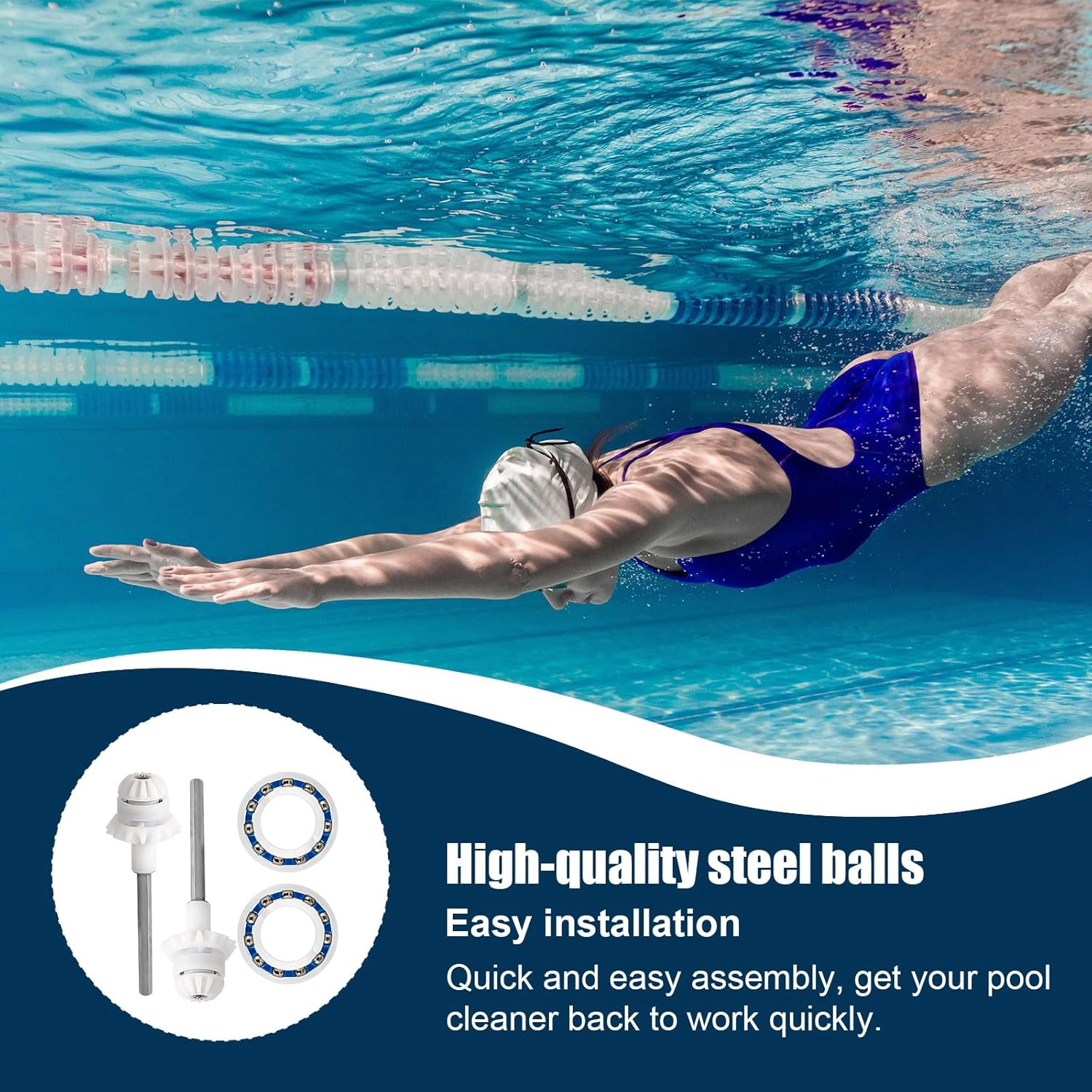 Pool Cleaner Drive Shaft & Scrubbing Brush Kit for Zodiac MX6 MX8 MX6 Elite MX8 Elite, Replacement Parts Set Includes Engine Wheel Bearing & Cyclonic Brushes image number 3