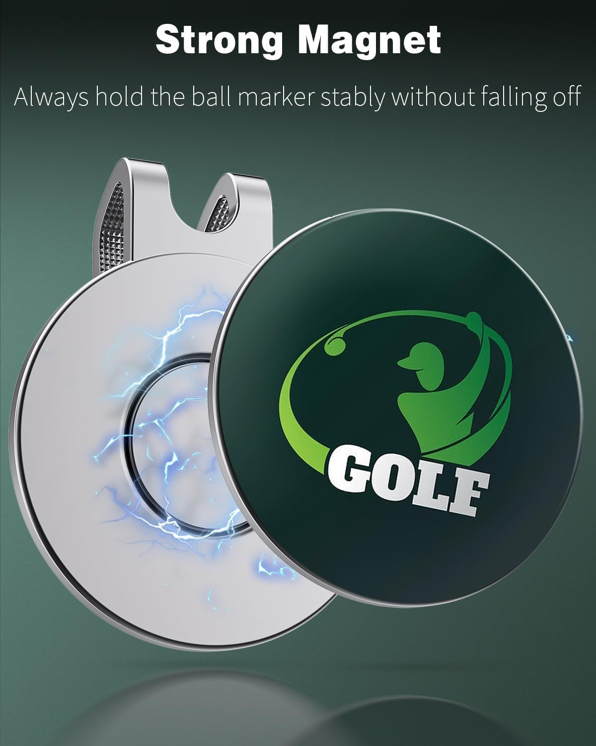 Magnetic Golf Ball Marker Holder Clip - 3 Pcs Nickel Plated Alloy Golf Hat Visor Clip for Caps, Gloves, Bags, Belts & Pants Accessories