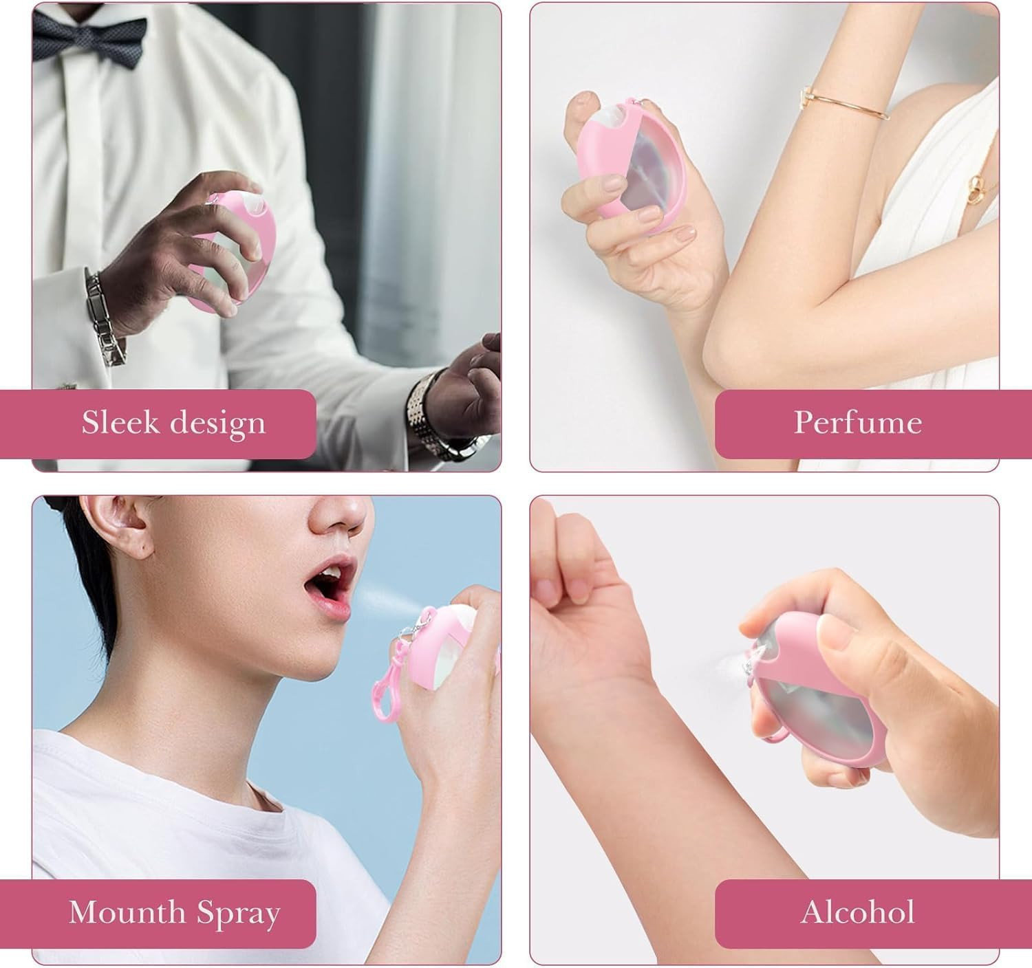 Refillable Card Spray Bottle Slim Design Cosmetic Atomizer, 4Pcs 25Ml Card Spray Bottle Refillable Plastic Perfume Atomizer with 4 Funnels image number 6