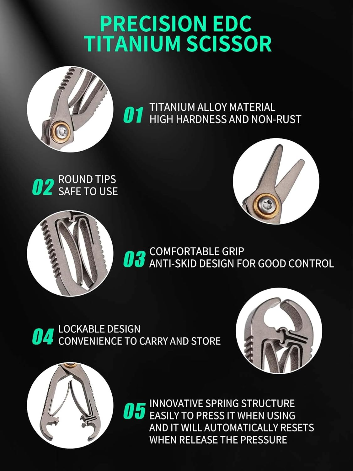 TIKIDESIGN Titanium Nose Hair Scissors image number 5