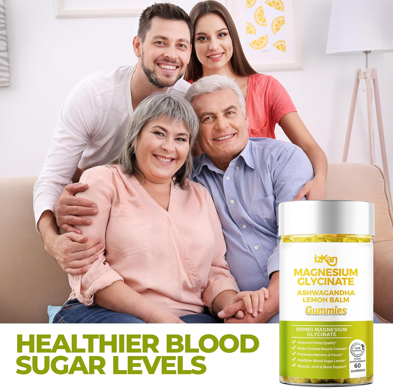 Magnesium Glycinate Gummies 800Mg - Sugar Free Magnesium Supplement with Ashwagandha, Lemon Balm Extract & Coq10 for Sleep, Stress & Muscle Relief & Nerve Health, No Melatonin, - 60 Gummies (Pineapple Flavor) (1) image number 2