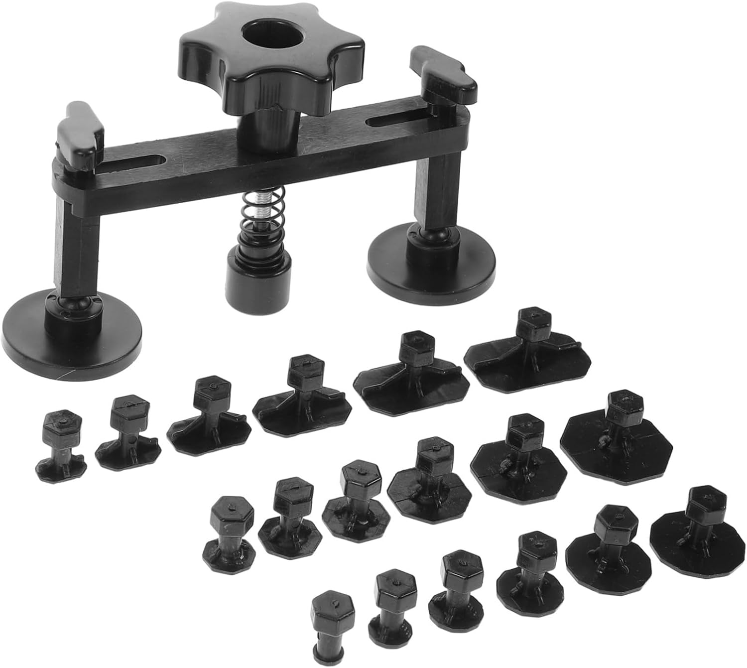 Amosfun Dent Tool Kit Black Suction Bridge 18 Adhesive Tabs Automotive Dent Repair Set Hail Damage Fix Paintless Auto Body Restoration