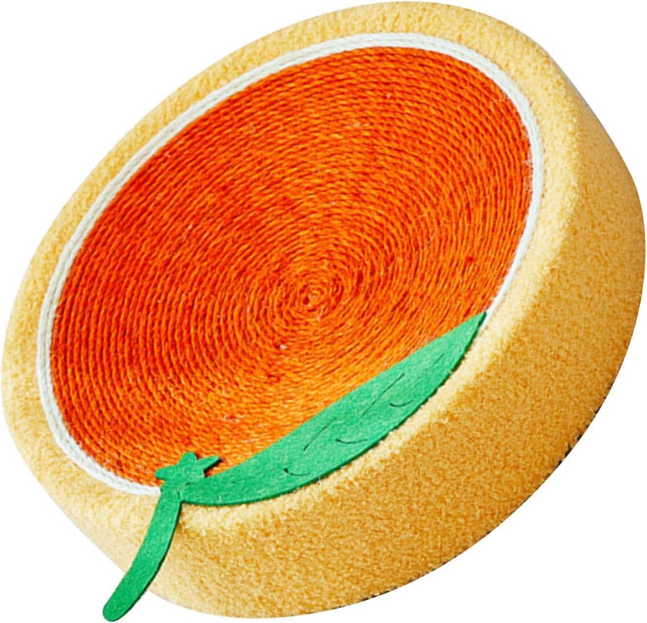 Cat Scratcher Bed Sisal round Shape Cat Scratch Pads Cat Scratcher Lounge Bed Pet Supplies Christmas Pet Presents for Furniture Protection-Orange - Strawberry image number 7