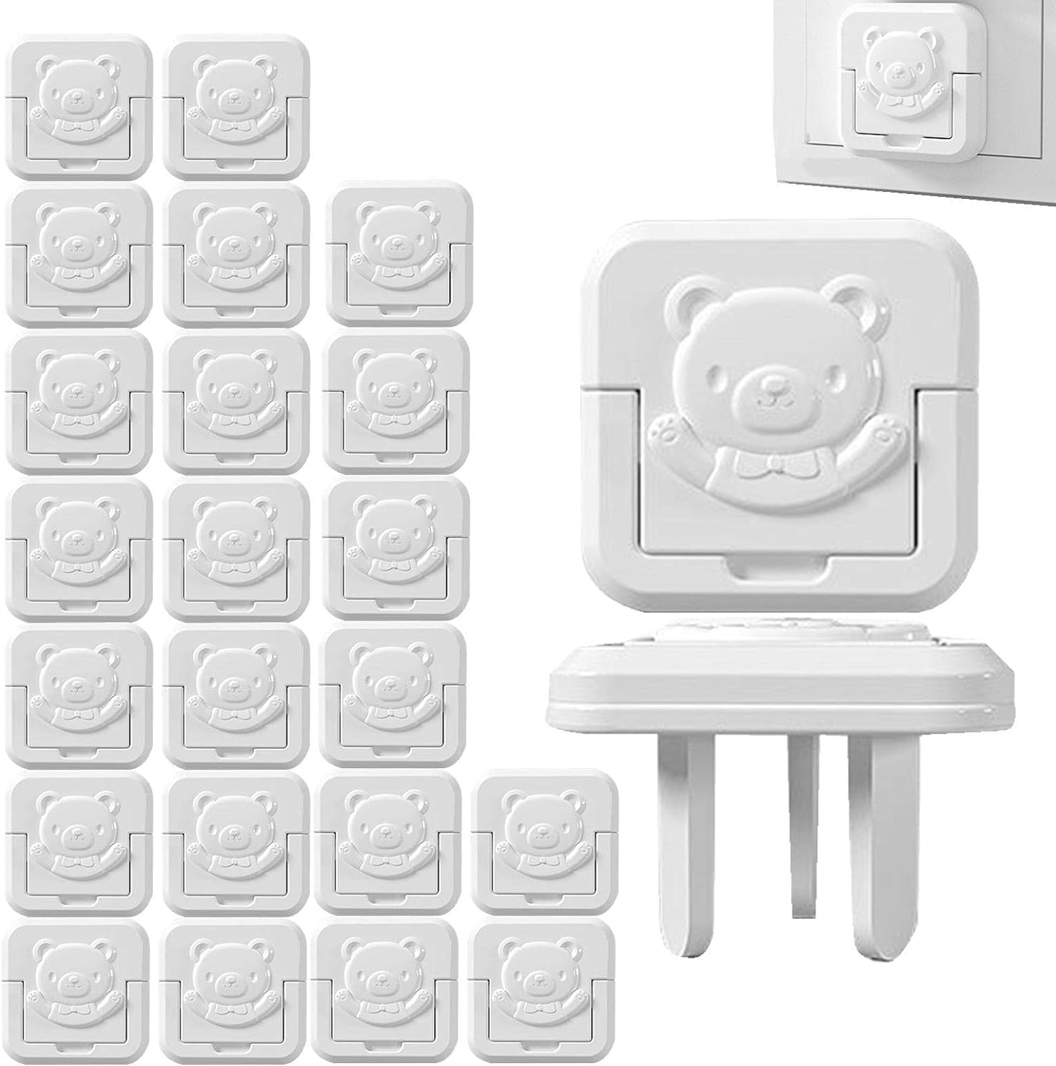 [UPGRADE 2.0] Outlet Covers Baby Proofing with Hidden Handle (24 Packs),Outlet Plug Covers 3-Prong for Baby Safety,Socket Cover Protector Cap to Prevent Your Child from Power Shock Hazard,Aus Standard image number 5