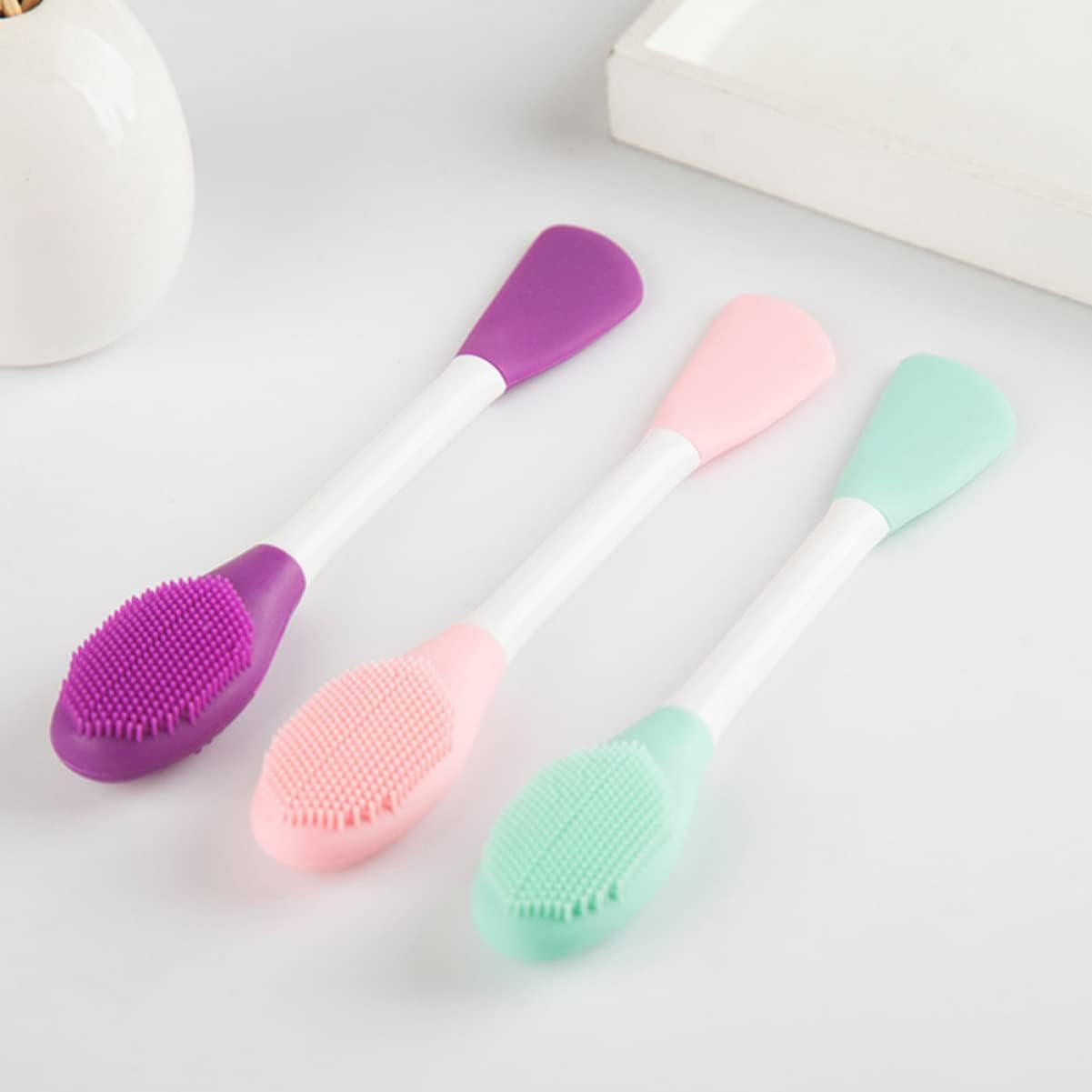 LALADEFIEE Silicone Face Cleaning Brush Set Multifunctional Brush for Gentle Face Scrub image number 3
