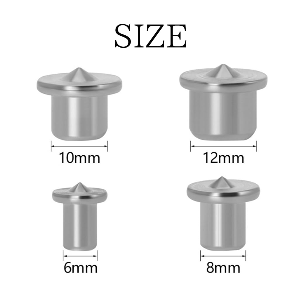 48Pcs Dowel and Tenon Center Transfer Plug Set,Drill Hole Tool for Woodworking Tool Accessories, Point Precise Carbon Doweling Centering Positioning Pin,For Accurate Drilling