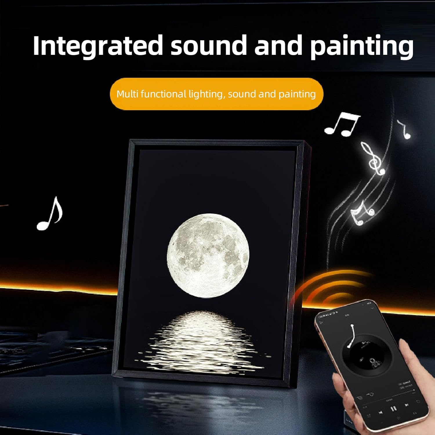 2 in 1 BT Speaker, Moon Night Light Speaker, 3Wx2 Amplifier Modules, Cozy Starlight Illumination, USB Powered, Ideal Bedroom Living Room with BT Speaker image number 1