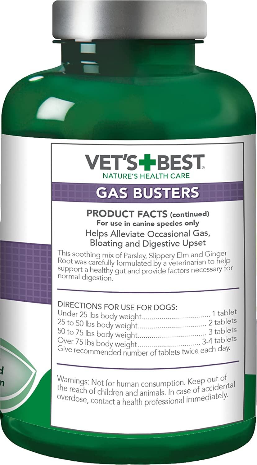 Vet'S Best Gas Busters Dog Supplements | Gas, Bloating, Constipation Relief and Digestion Aid for Dogs | 90 Chewable Tablets image number 6