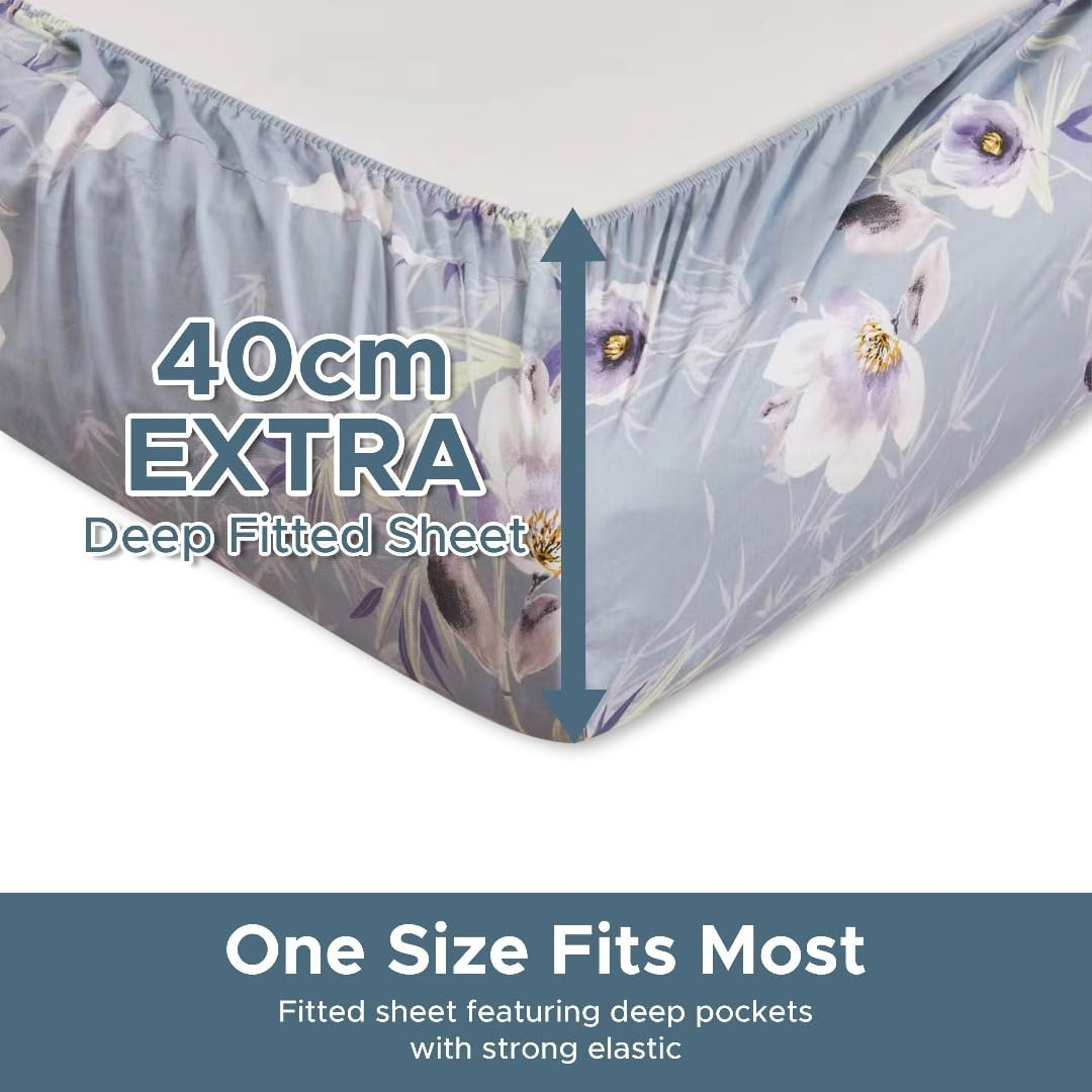 Essina Double Bed Sheets &ndash; 4 Pcs Double Bed Sheet Set - Deep Pocket Fitted Sheet &ndash;Double Bed Sheet Set Cotton 620 Thread Count &ndash; Luxury Cotton Bed Sheets Double &ndash; Violas image number 5