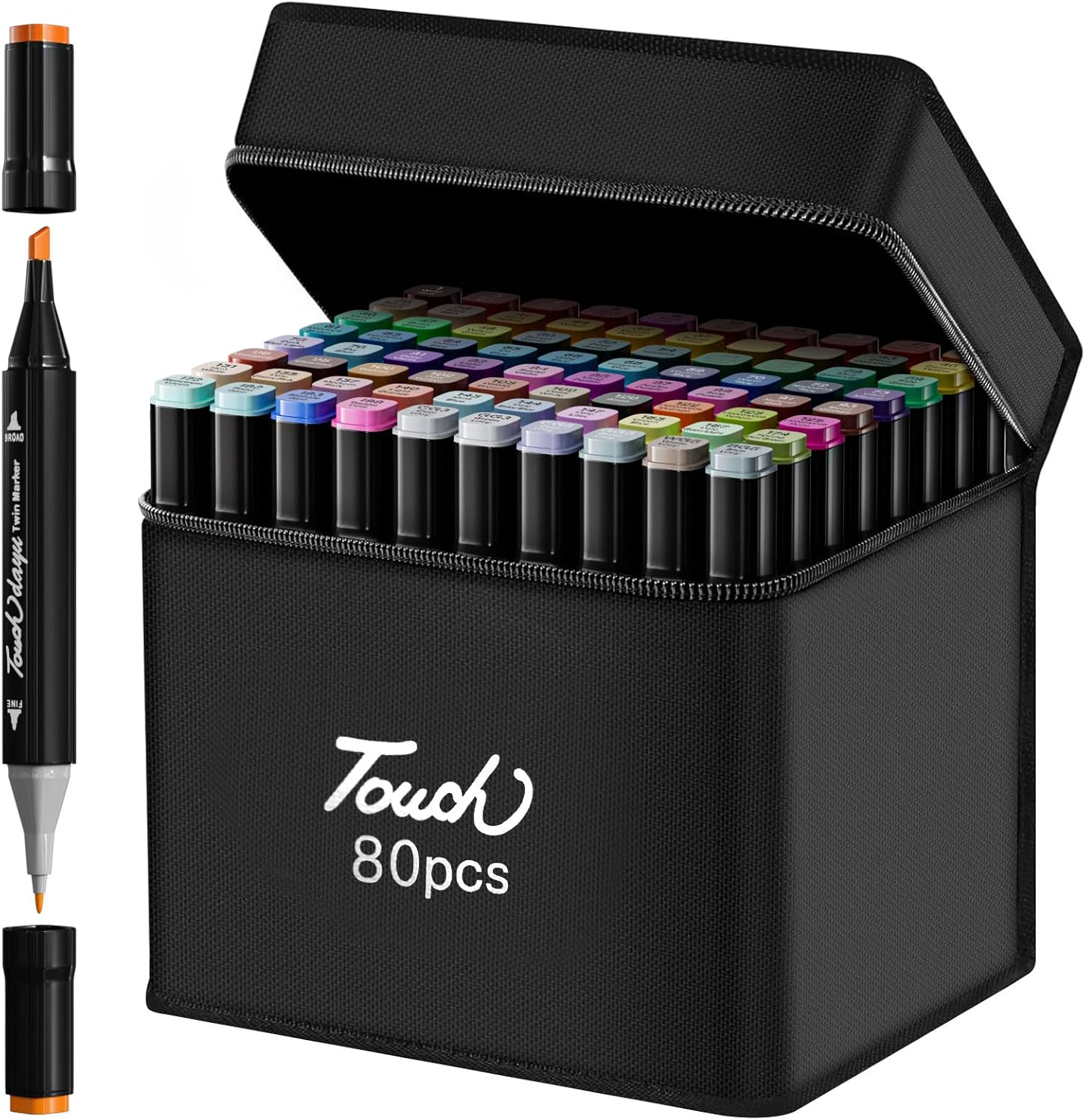 YESDEX Alcohol Markers Brush Tip - 80 Colors Dual Tipped Art Marker Set for Painting, Coloring, Drawing and Sketching, Alcohol Based Twin Sketch Markers Pen for Boys Girls Students Artist Adult image number 2