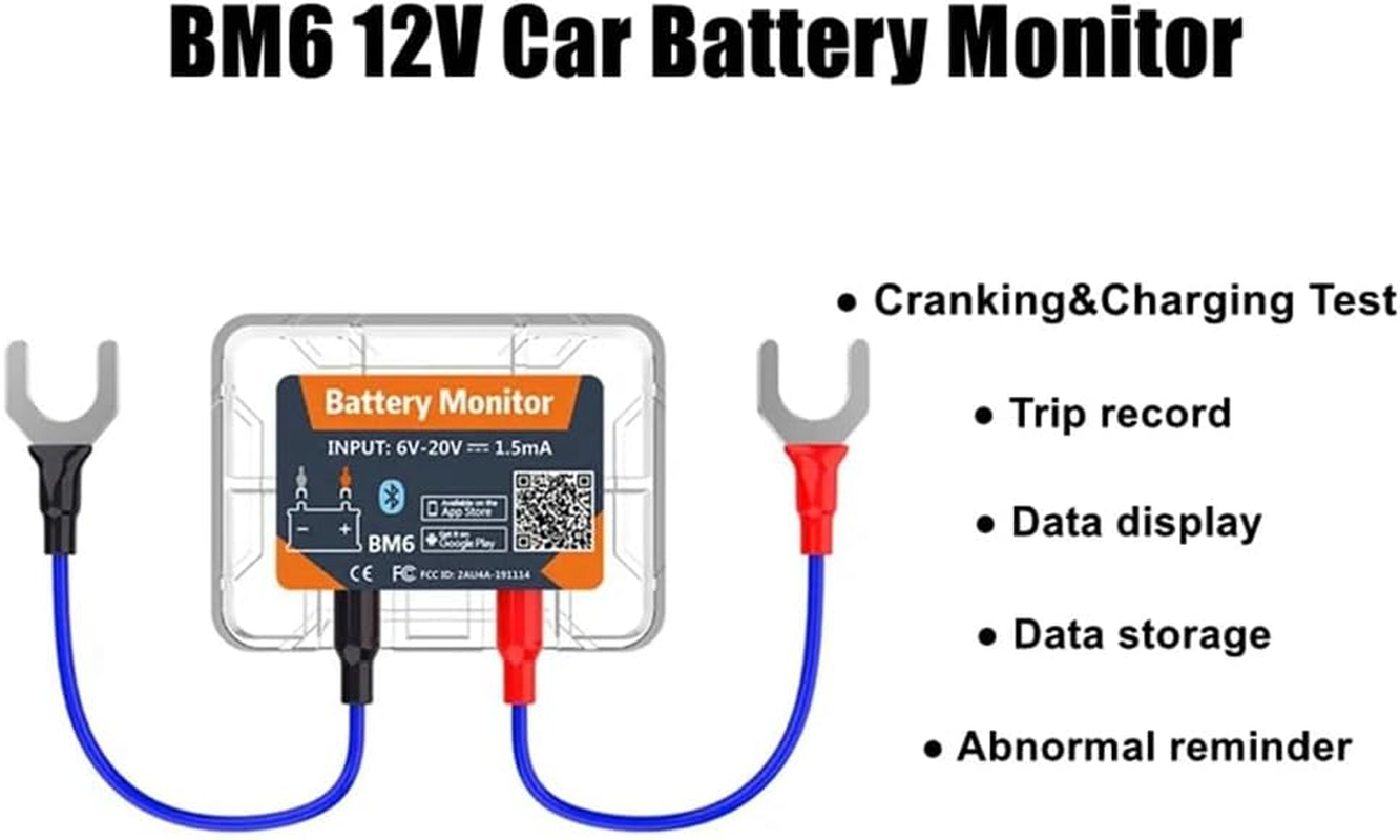 Wireless Bluetooth GPS Tracker 12V Battery Monitory BM6 with Car Battery Health Check APP Monitoring Battery Tester image number 1