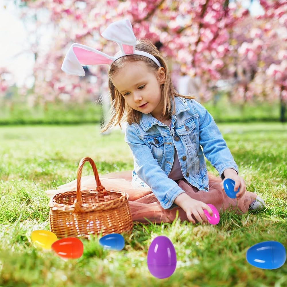 Aufondof 30 Pack Colorful Easter Eggs, 1.57" X 2.36" Plastic Easter Fillable Eggs for Hunt, Basket Stuffers Fillers, Theme Party Favor Decoration, Classroom Prize Supplies, Assorted Colors image number 4