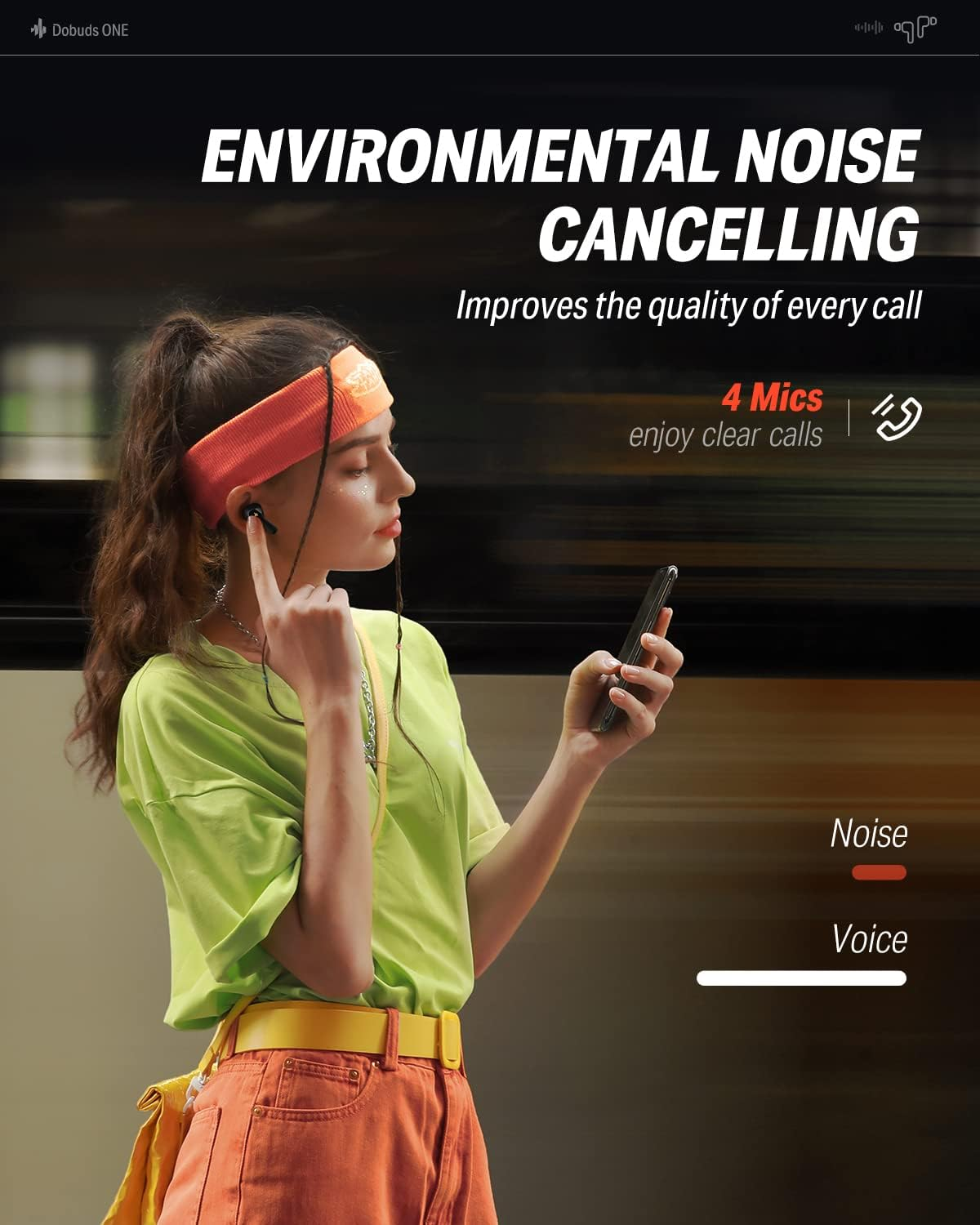 Donner Bluetooth Headphones with Noise Cancellation, In-Ear Headphones Wireless with 12 Mm Audio Driver, Intense Bass, Noise Cancelling Headphones with 4 Microphones, 32 Hours Battery, Bluetooth 5.2, image number 6