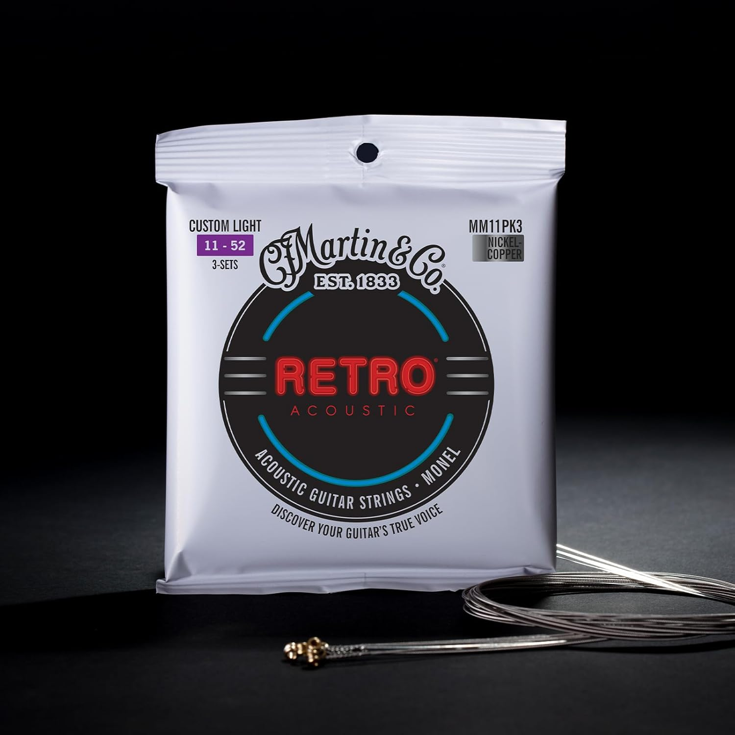 Martin Strings - MM11PK3 - Retro Monel - 3 Pack Custom Light (11-52)