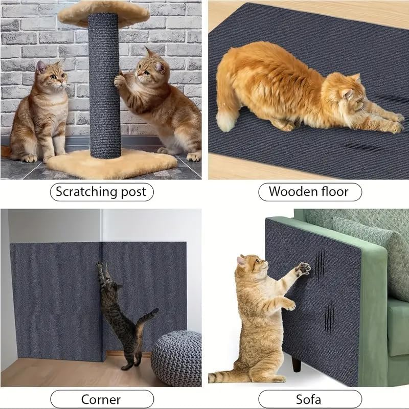 Self-Adhesive Cat Scratching Mat, 1Pc Cat Carpet Climbing Scratcher Pad, Self-Adhesive Cat Wall Scratching Mat image number 1
