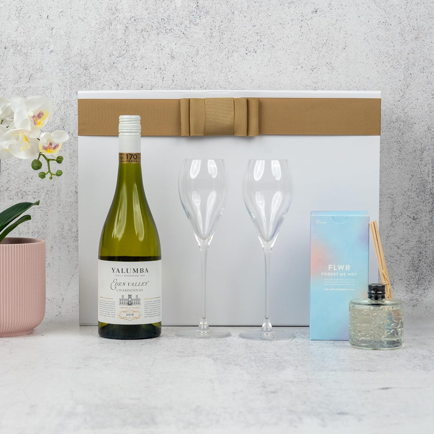 Elegant Champagne Delight Hamper for Aussie - Curated Wines, Aromatic Diffuser, and Chic Glass Flutes for Sophisticated Tastes for Birthdays, Anniversary'S, Mothers Day, Fathers Day, Christmas (Popular White Wine) image number 3