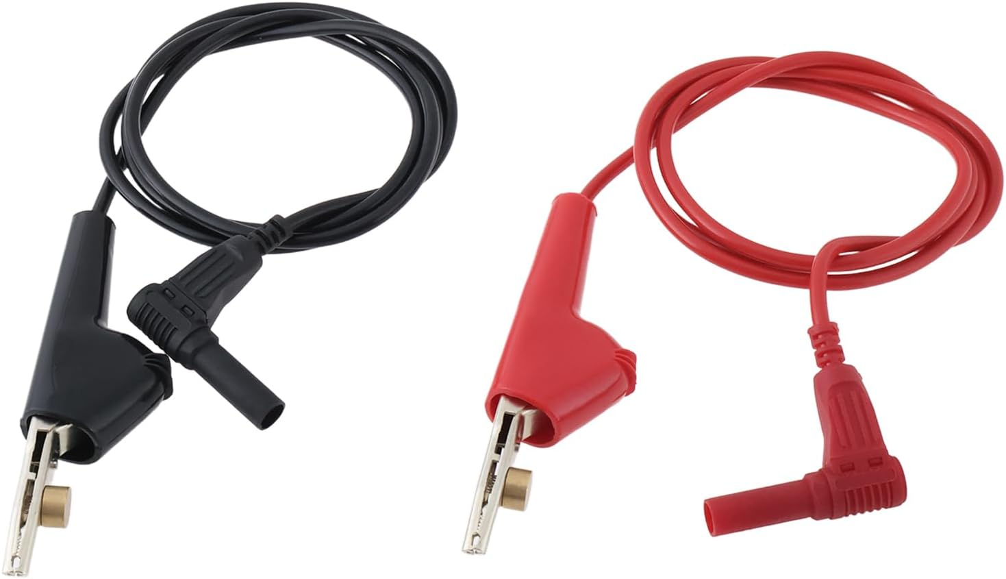 Ecsing 2Pcs 5-Way 4Mm Male Plug to Piercing Alligator Clip Test Lead Set Compatible with Fluke TL26A 0.7M (Black Red) image number 1