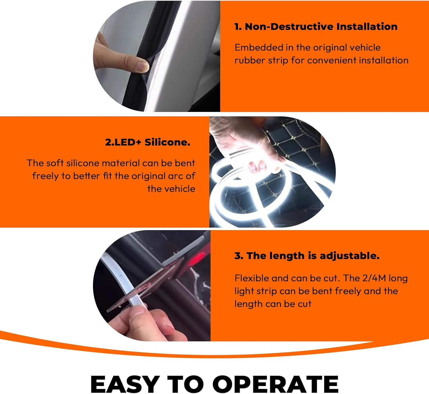 MAEZOE Car LED Boot Light Strip 4M &ndash; Warm White Silicone Interior Ambient Lighting for Trunk, SUV, 4X4 &ndash; Waterproof, Easy Install, Universal Fit for Drivers & Families