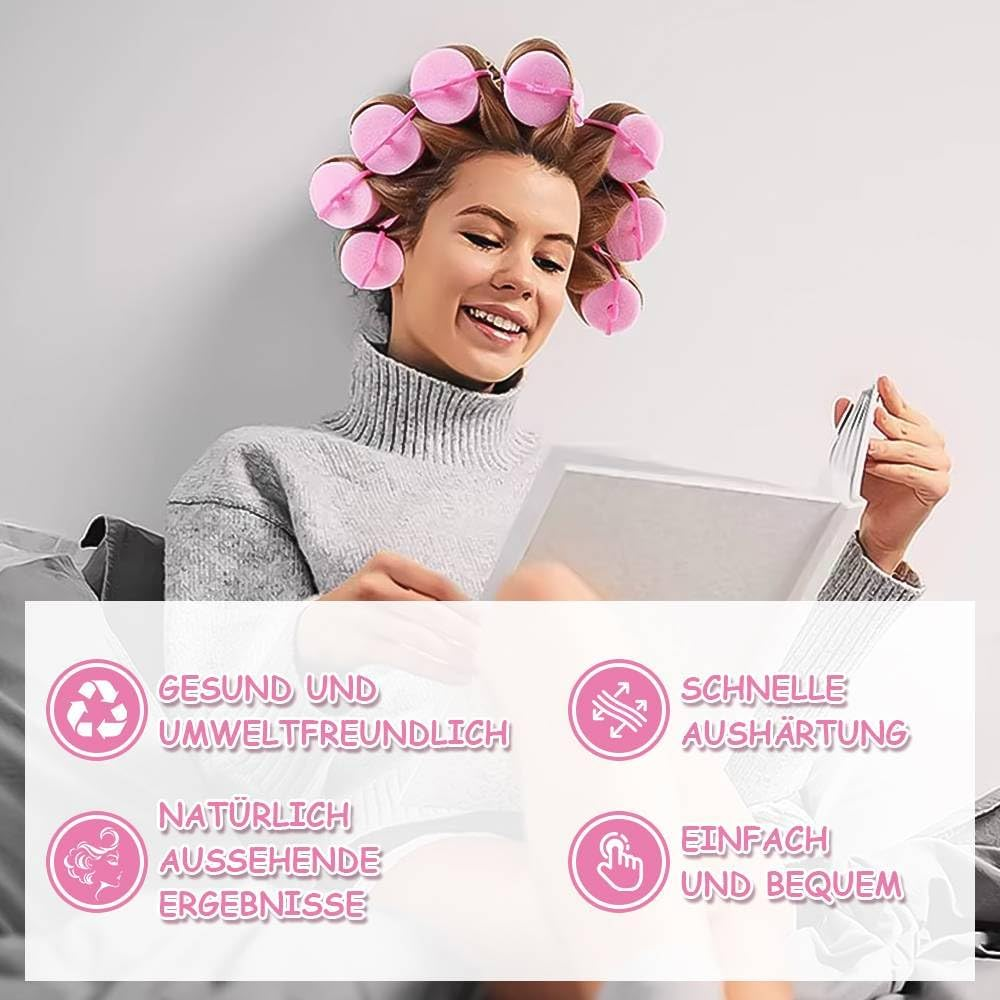 Funalix Pack of 12 Sponge Curlers, Heatless Curlers for Long and Short Hair, Overnight Curlers Made of Soft Foam for Women, Girls and Children, DIY Hairdressing Tools for Permanent Curls image number 3