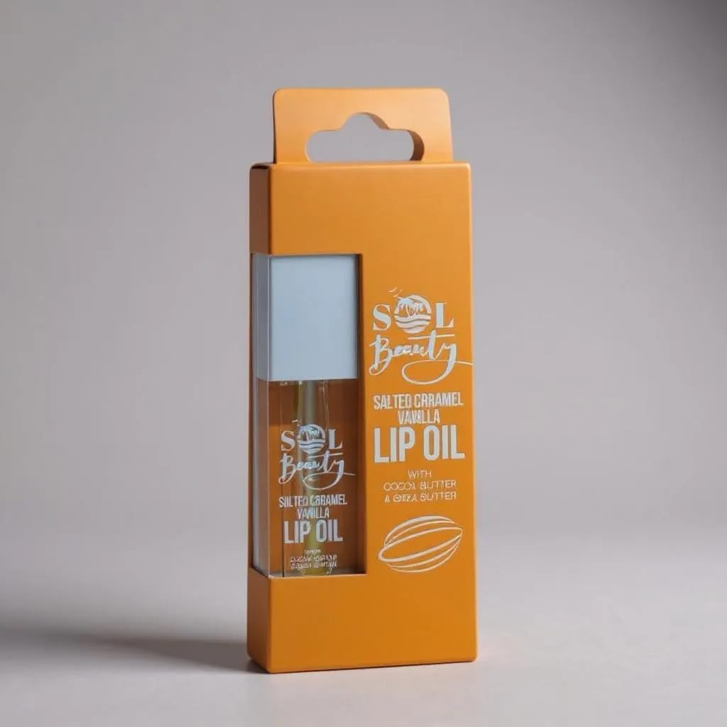 Sol Beauty Salted Caramel Vanilla Lip Oil with Cocoa Butter and Shea Butter, Hydrate and Soften Your Lips, Vegan Friendly and Cruelty Free Lip Oil 3G image number 3