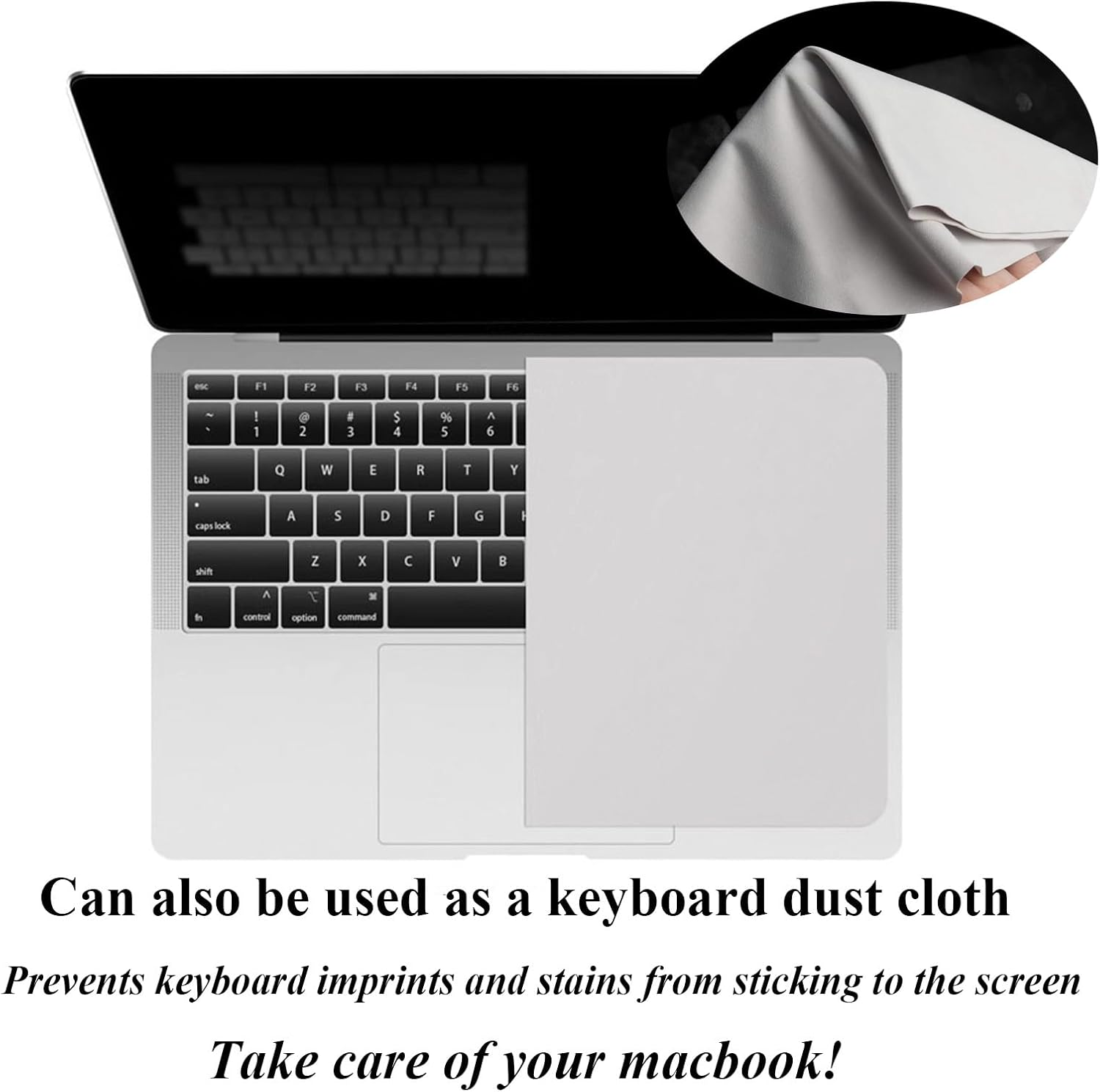Luojinluoda Screen Keyboard Imprint Protection Microfiber Liner and Cleaning Cloth - Includes Keyboard Cover Cloth, Laptop Accessories for Macbook Pro (15 & 16'' Macbooks) image number 1