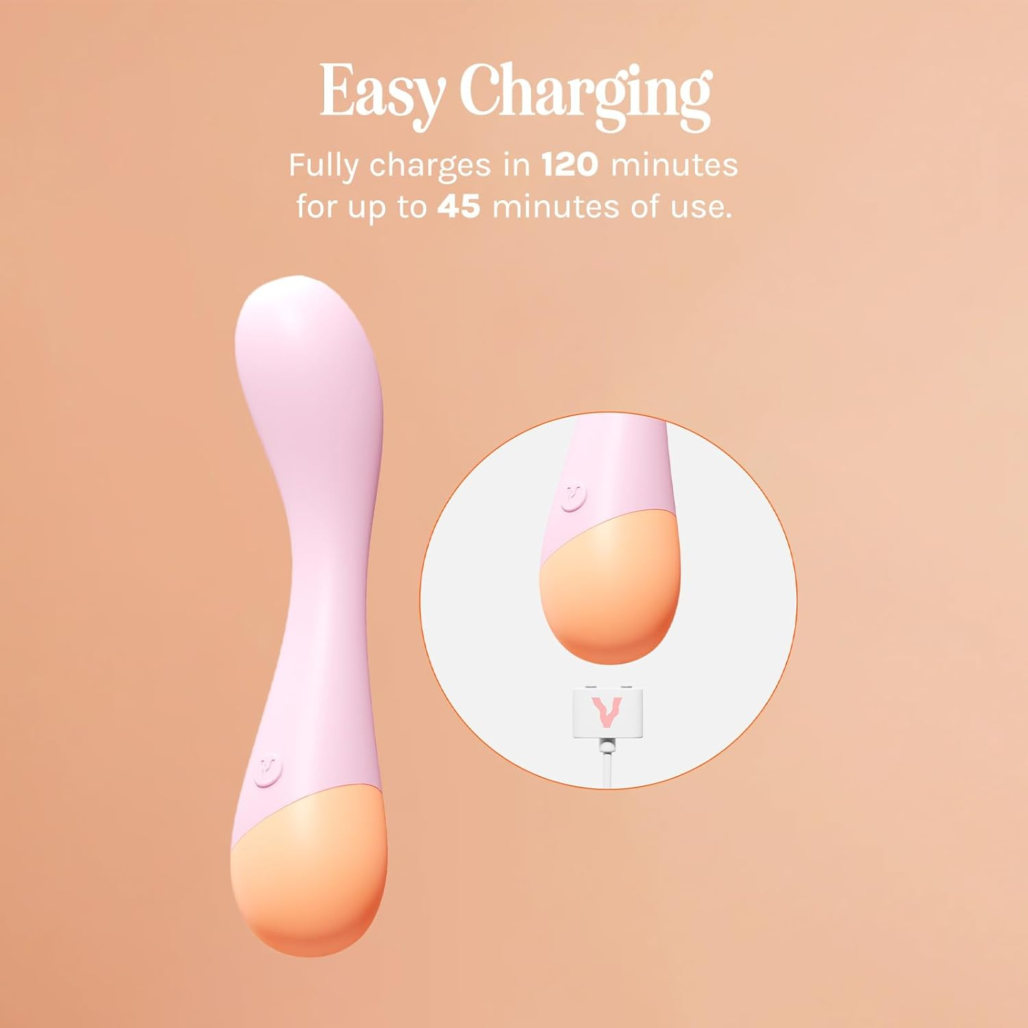 VUSH Peachy G-Spot Vibrator for Women &ndash; Premium Sex Toy for Intense Pleasure, Medical-Grade Silicone, Waterproof, Quiet Vibrator Wand & Personal Massager &ndash; Adult Toy for Couples and Solo Play image number 3