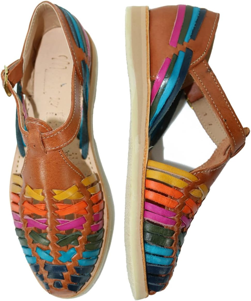 Macarena Collection Sandals Women Huarache Sandal Colorful Leather Mexican Style Color Multicolored 832 image number 4