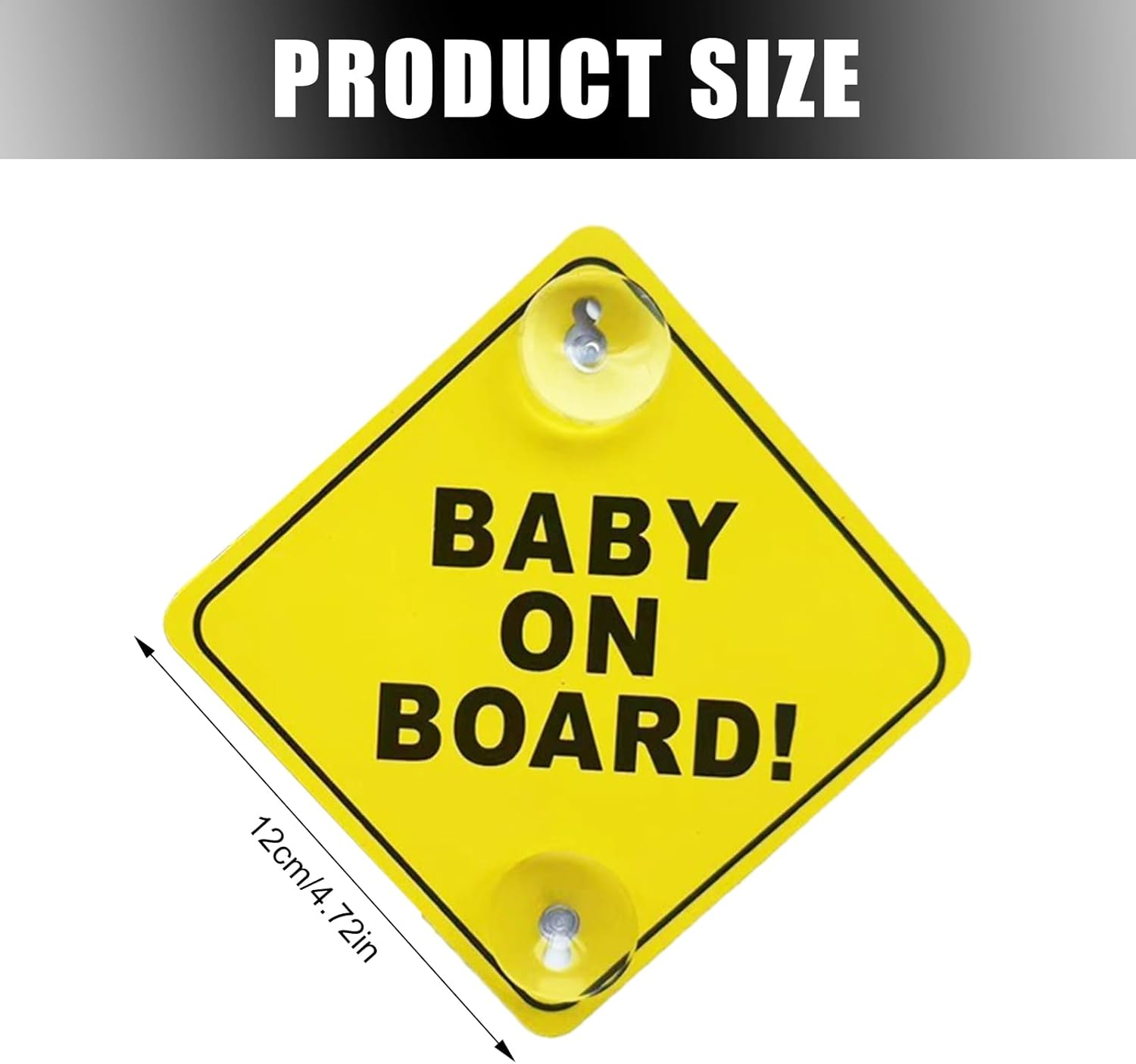 Car Baby Decal - PP Double Suction Warning Window Cup, Warning Window Decal, Baby in Car, Safe Car Stickers for Kids in E image number 2