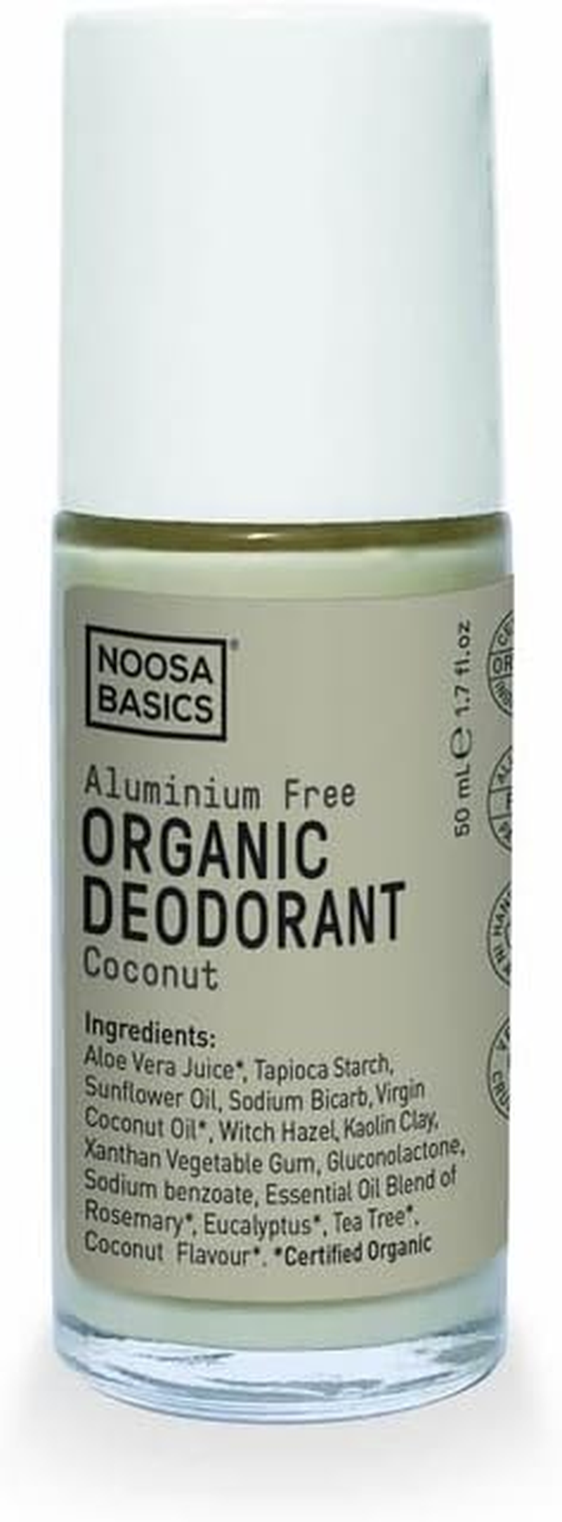 Noosa Basics Natural, Vegan & Aluminium Free Roll on Deodorant Coconut 70 Ml