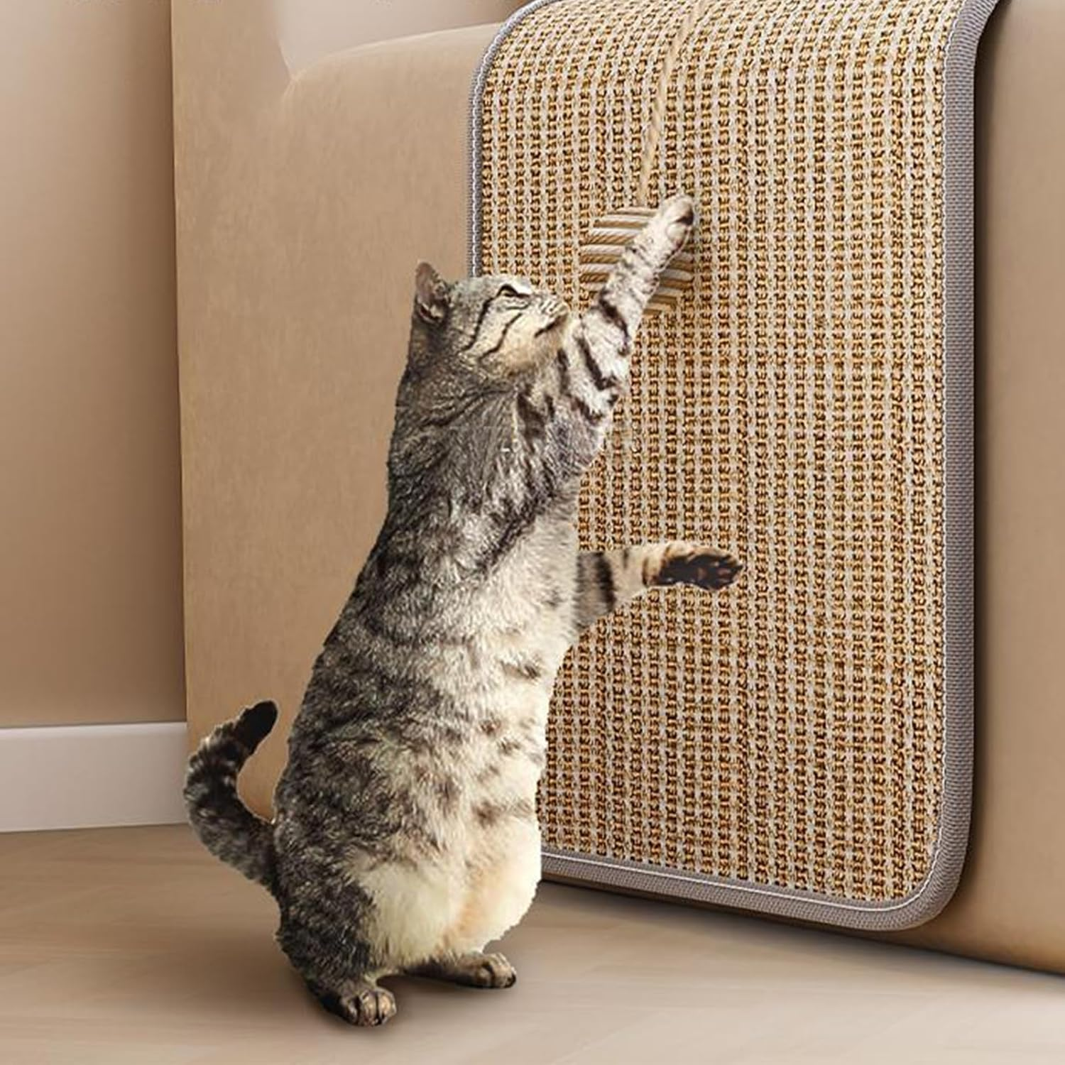 Amexo Cat Scratching Mat, 36 X 58 Cm, Cat Scratching Mat, Scratching Wall for Cats, Scratching Pads for Cats, Furniture Couch Protection image number 6