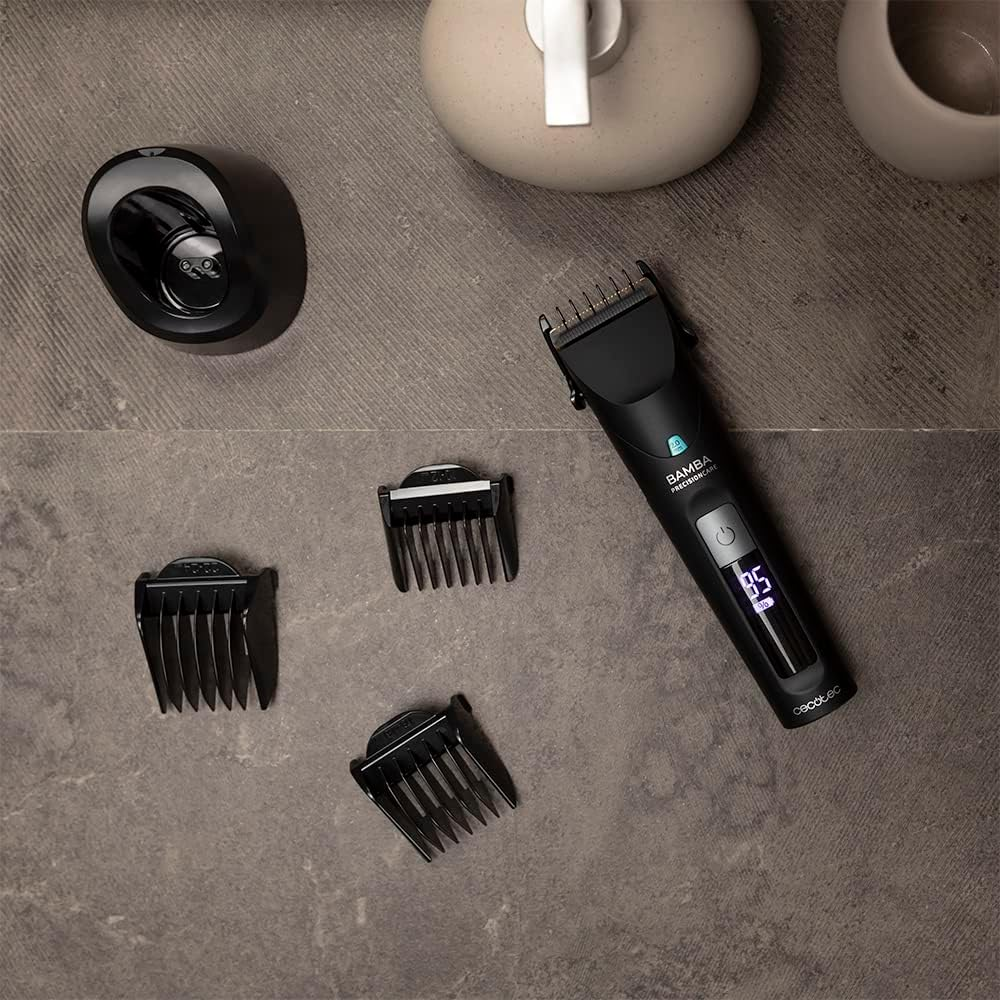 Cecotec Bamba Precisioncare Wet & Dry Hair Clipper, Lithium Battery, 120 Minutes Battery Life, Titanium Coated Stainless Steel Blades, IPX6, Wired Mode, Includes 8 Combs image number 1