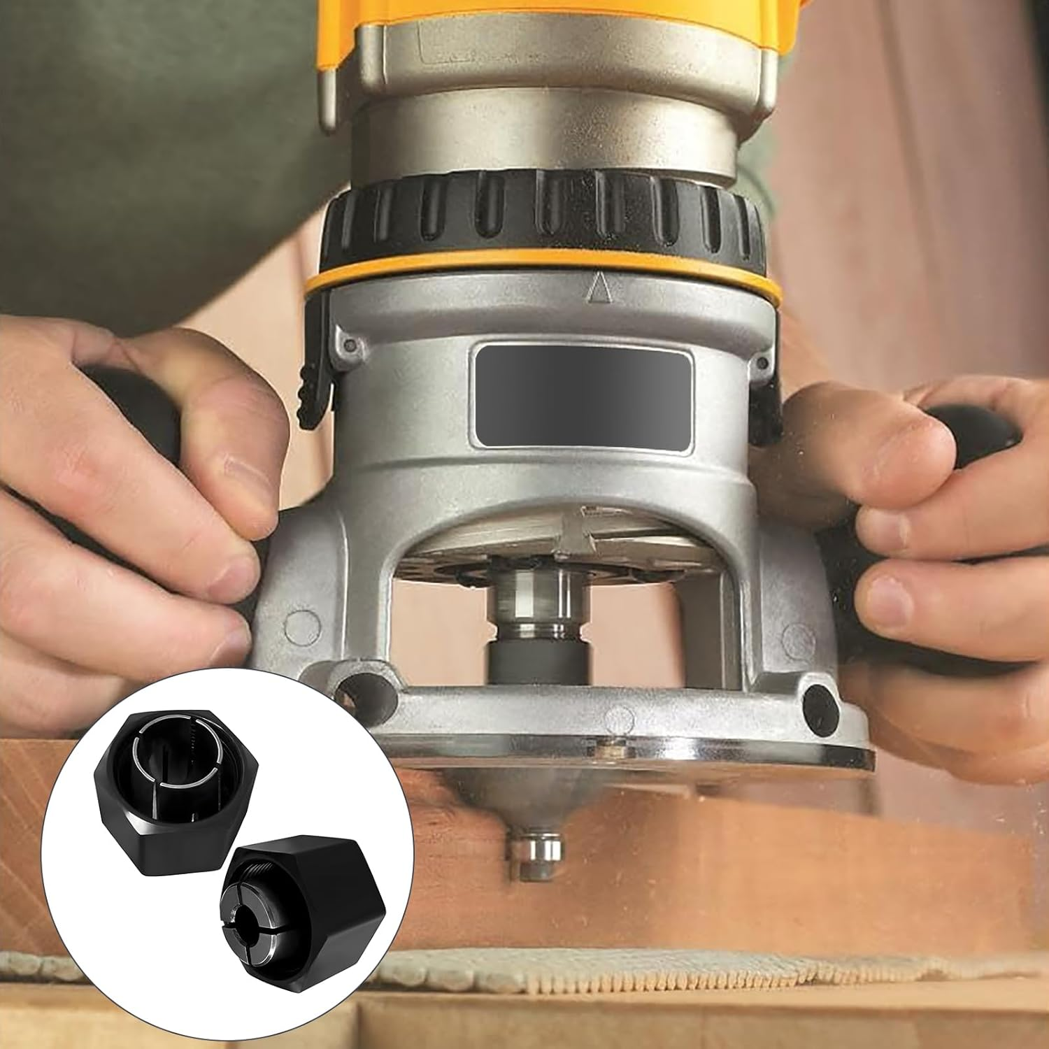 1/2" and 1/4" Router Collet for Dewalt DW621 DW616 DW618 Dw622 Dw626 Router, for Bosch 1617, 1617EVS, 1618, 1618EVS, 1613, 1613EVS, 1613AEVS Router Part No. 326286-03, 326286-04, 2610906283,2610906284 image number 3