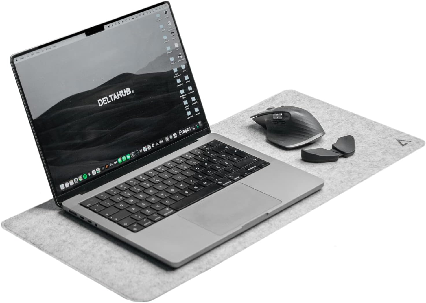 DELTAHUB - Minimalistic Felt Desk Protective Pad, Anti-Fray, Anti-Slip, Easy to Clean, Easy Glide, Long Lasting, Sleek Design, Comfortable, Resistant, Desk Mat, PC, Mac, Laptop - Large (18X32Inch)