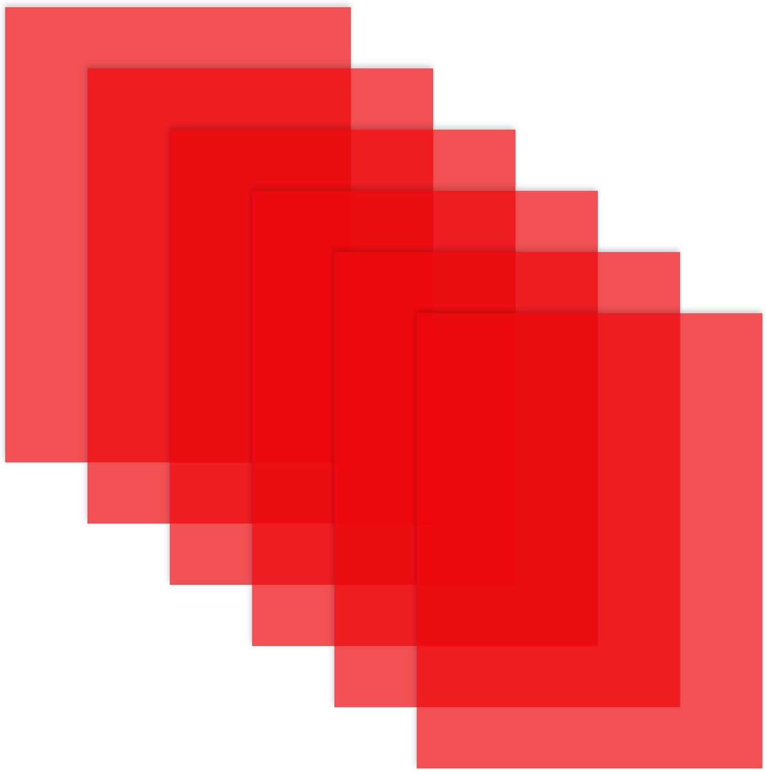 Zozomaiy 6 Pieces Lighting Gels Filter, Colored Overlays Light Gels Sheets, Red Transparent Film, Plastic Light Filters Film, for Photo Studio Strobe Flash LED Video Light DJ Light, 29.7X21Cm image number 3