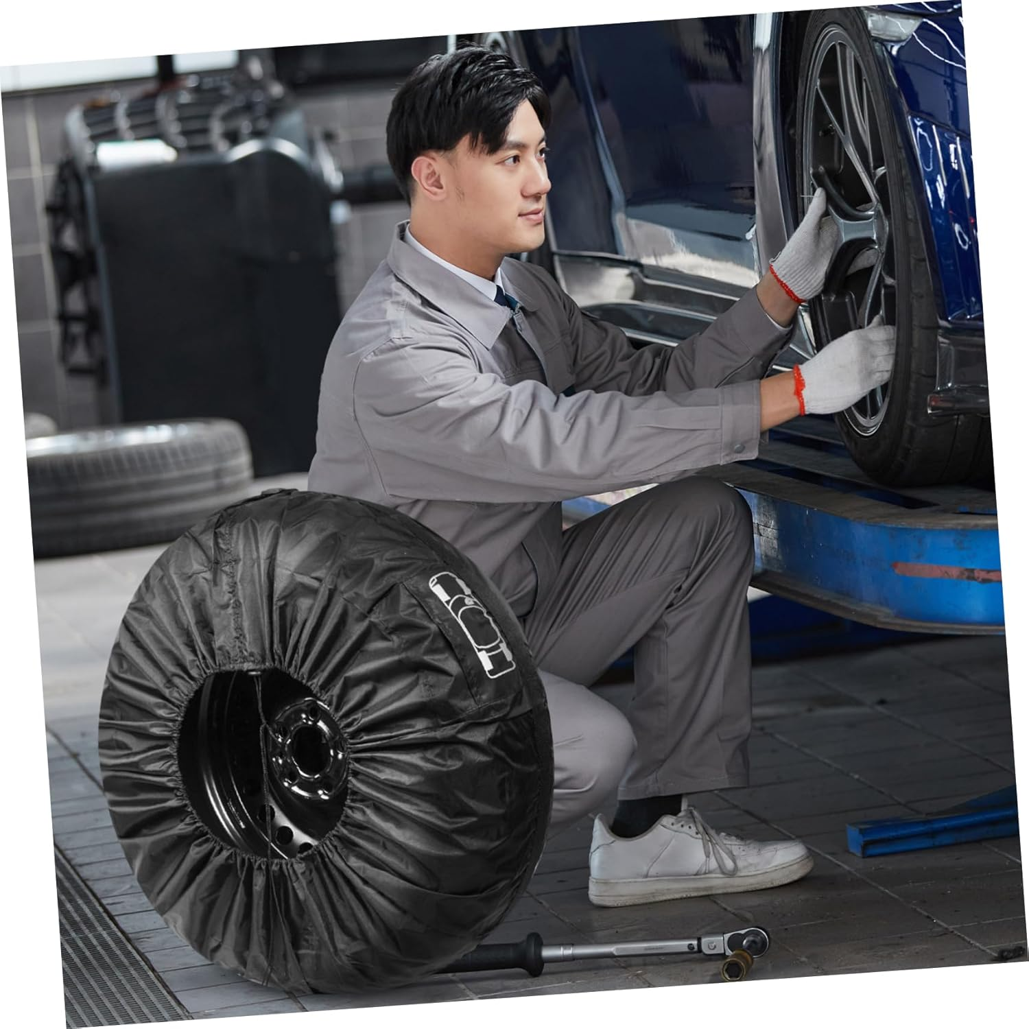 PLAFOPE T Polyester Taffeta Tire Covers Car Wheel Cover for Women Rv Tire Guard Camper Protectors image number 4