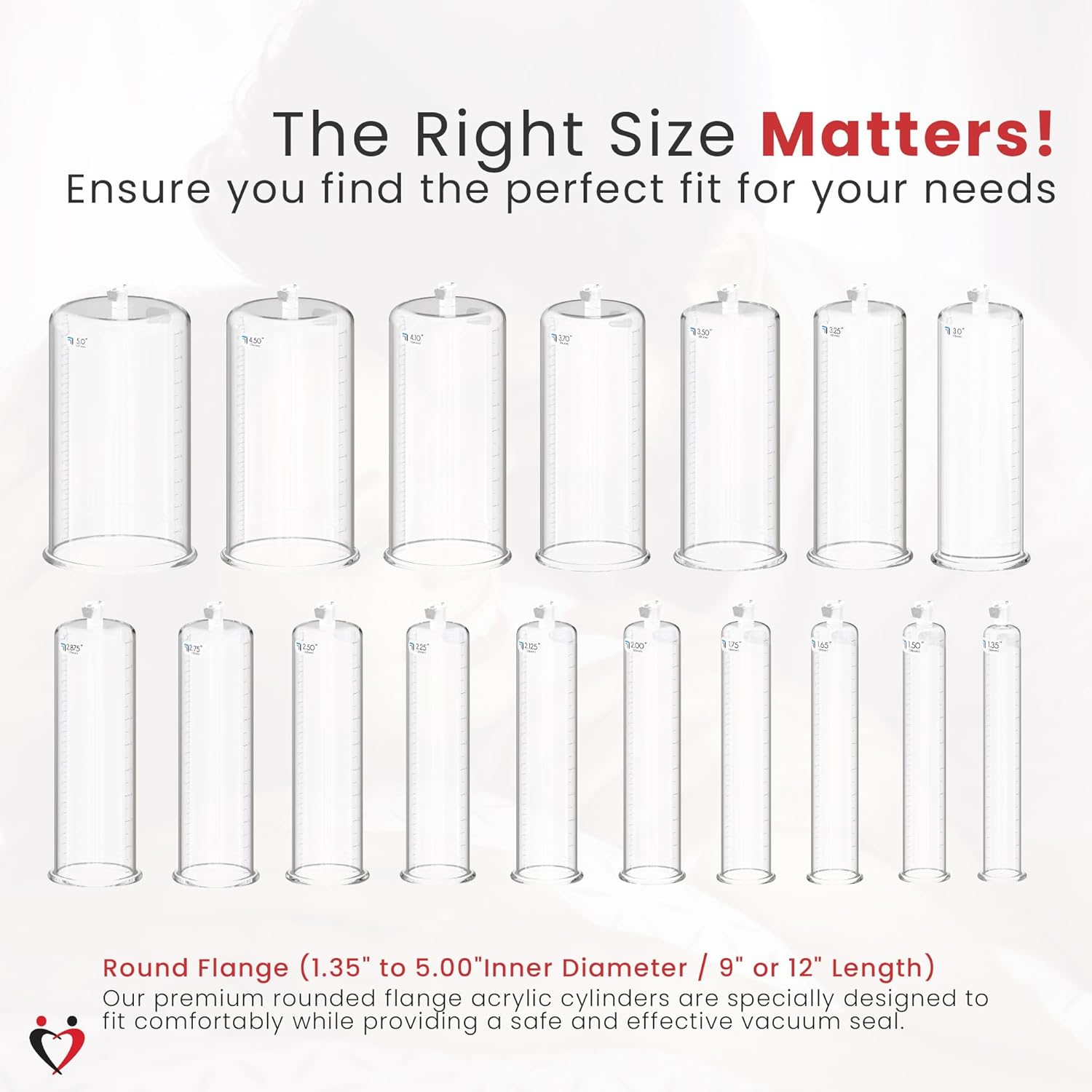 Leluv Vacuum Cylinder for Enhancement Pumps Seamless Untapered Medical-Grade Clear Acrylic with Measurement Marks and Locking Fitting 2.00 Inch X 9 Inch image number 6