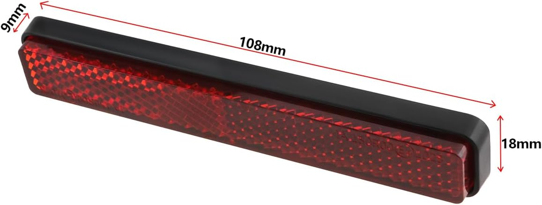 Emagtech 4Pcs Motorcycle Mini Reflector Cat'S Eye E-Mark 108X18X9 Mm Red Rear Reflector Self-Adhesive for ATV Motorcycle Bicycle image number 2