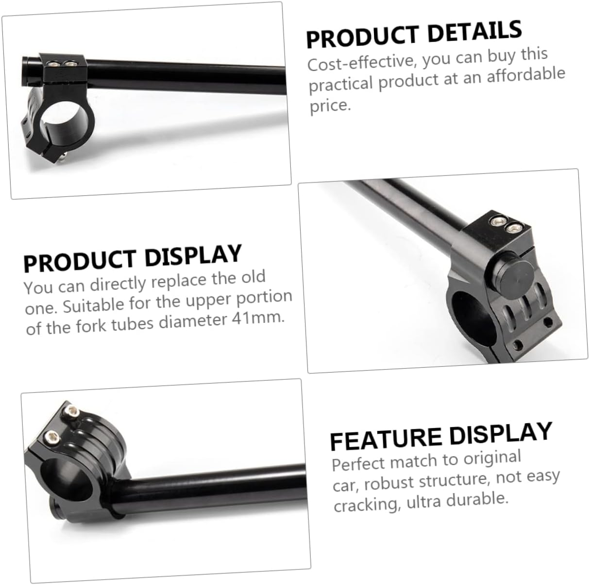 Mikinona Motorcycle Aluminum Handlebar Motorcycle Handle Bar 1 Pair Cnc Machined Universal Fit for Street Cafe Racer Custom Riding Experience Motorbike Upgraded Accessories