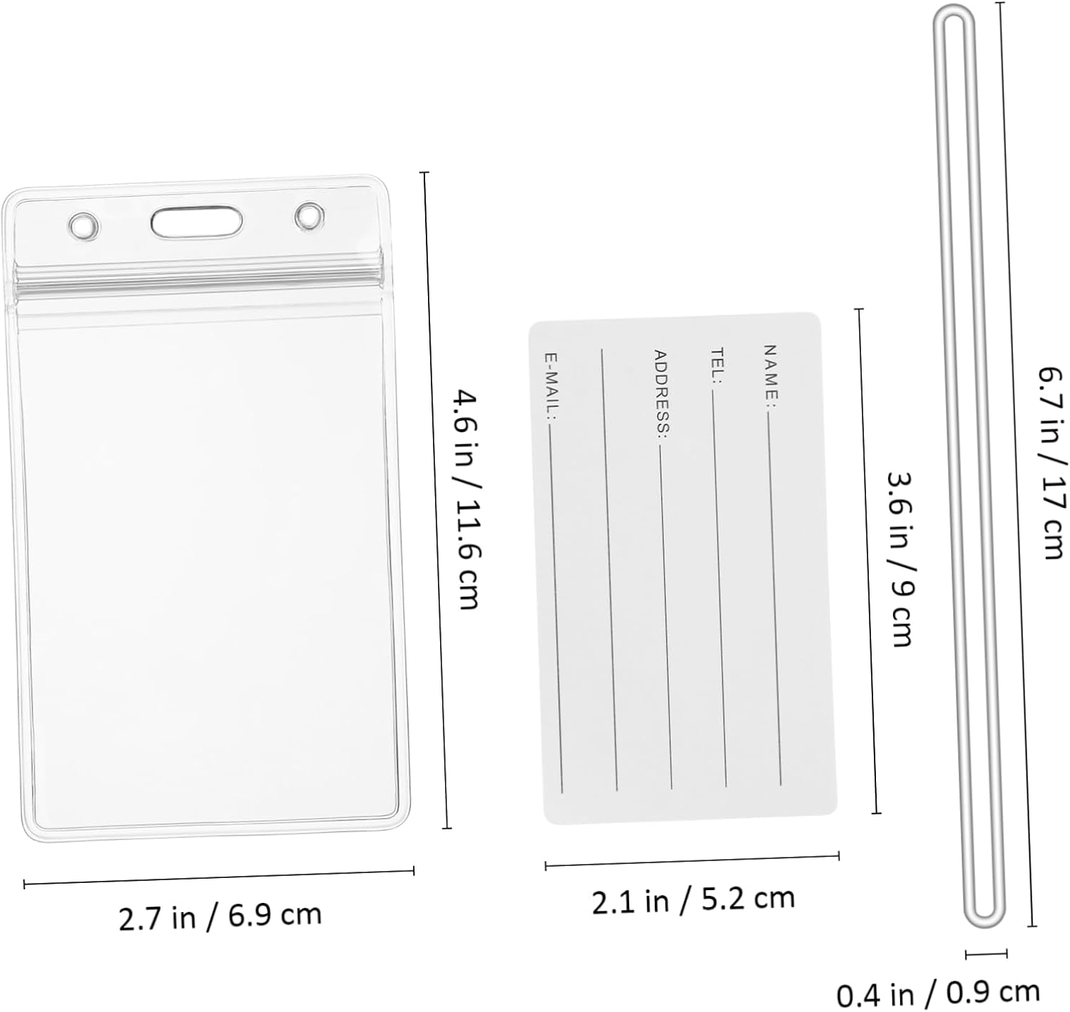 ORFOFE Clear Luggage Tags with Transparent Badge Sleeves and Sturdy Loops Travel Suitcase Label Holders for Secure and Reusable Identification of Bags Backpacks and Suitcases