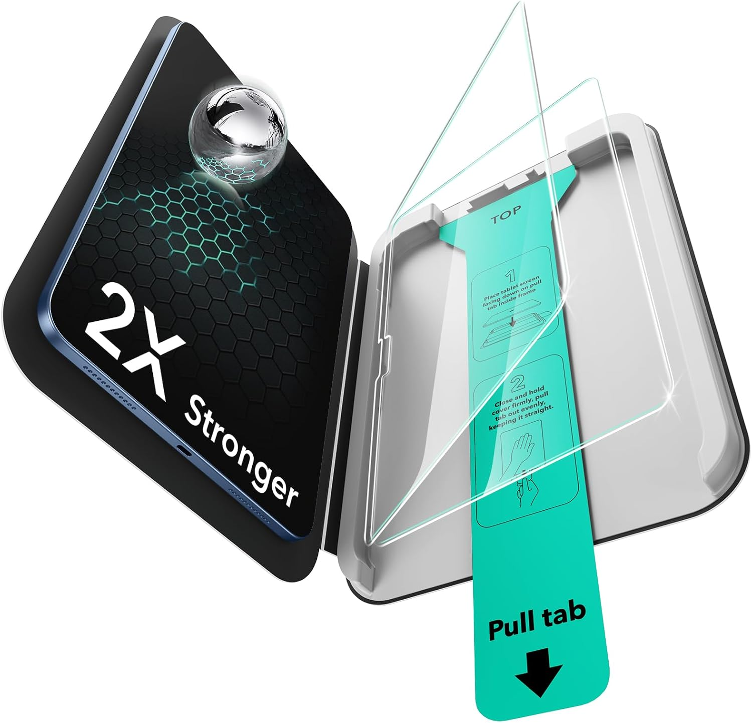 ESR 2 Pack Screen Protector for Ipad 11Th/10Th Generation A16 (11/10.9 Inch,2025/2022), 9H Tempered Glass Film with Ultra Fit Tray, Apple Pencil Support, Scratch Resistant, HD Clarity, Bubble Free image number 1