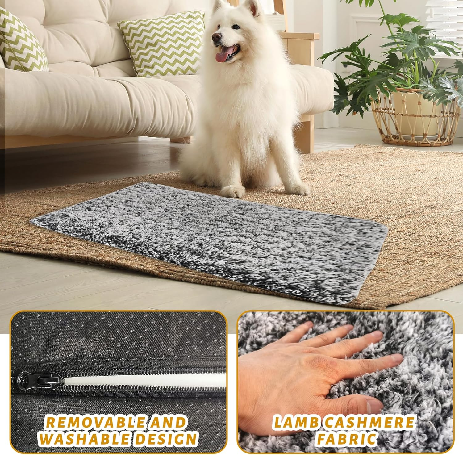 Self-Heating Blanket for Cats and Dogs: Cat Bed Self-Heating Blanket Cat Washable Removable Dog Blanket Fluffy Heat Blanket without Electricity Self-Warming for Cats and Small Dogs (58 X 88 Cm) image number 1