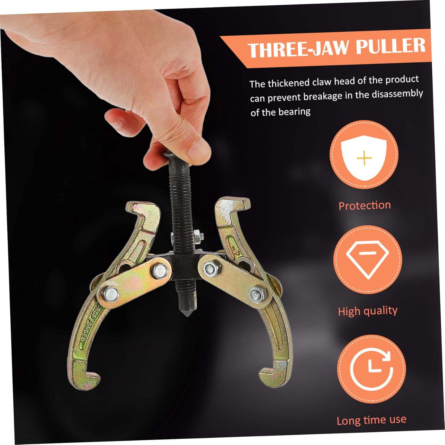 SEWOART Steel Gear Puller Bearing Puller High Torque Three-Jaw Code Tool Accessory Easy Assembly Random Color image number 1