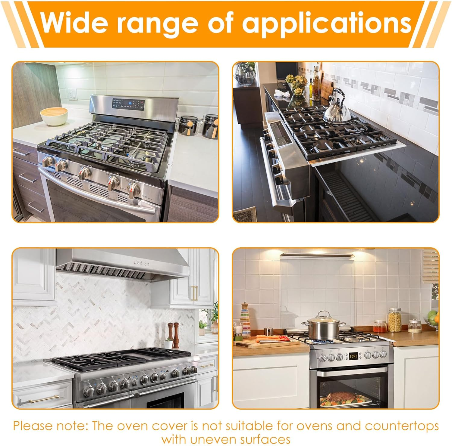 DJAPWPX 2 Pack Stove Gap Covers Kit, Versatile Solid Stove Gap Fillers Set, Easy to Install and Clean Stoves Oven Counter Guard for Kitchens Use image number 1